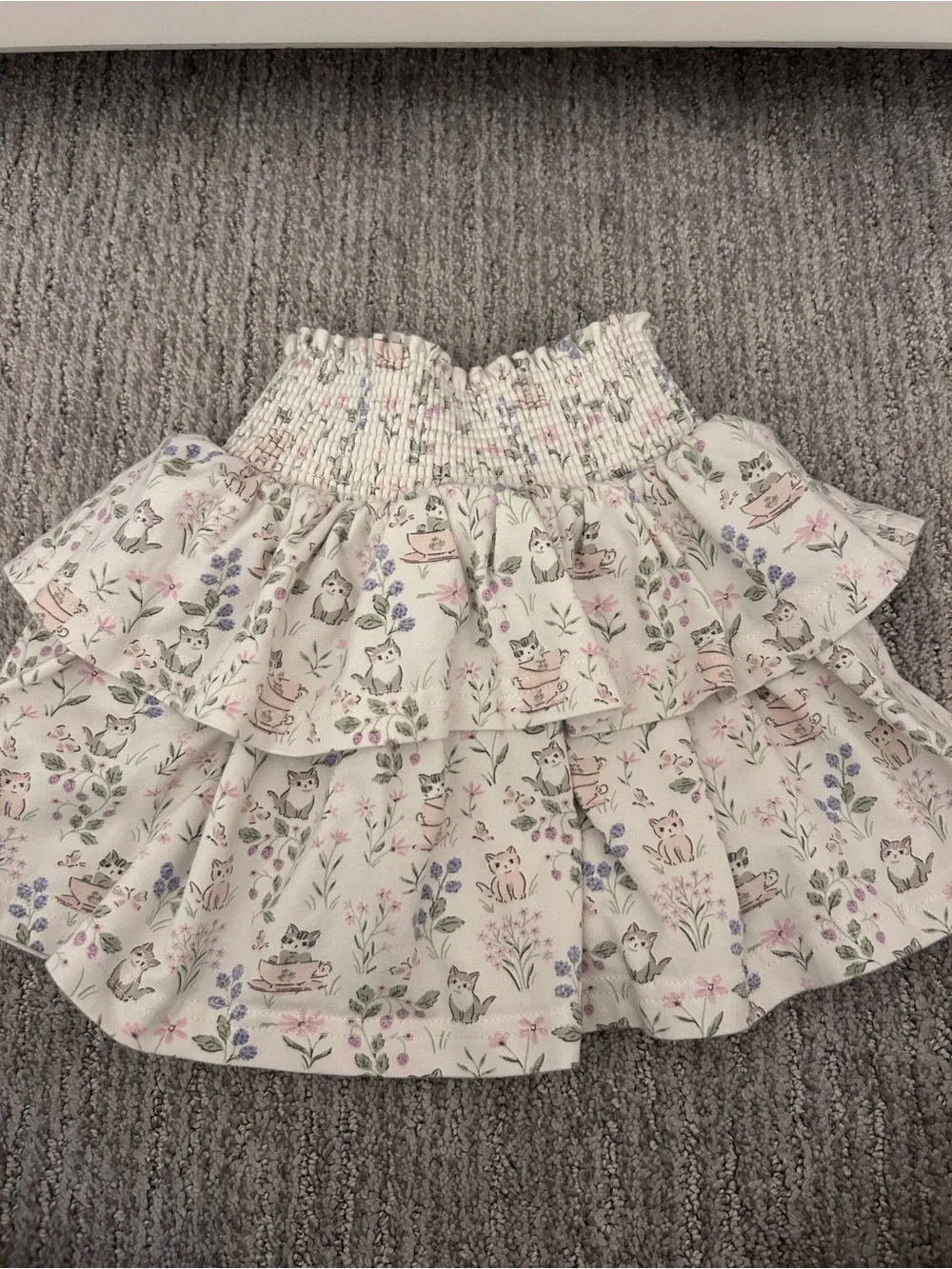 Jamie Kay Blush Pink Tee with Cream Floral Tiered Skirt - Picture 2 of 6
